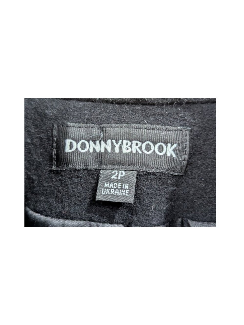 Donnybrook Black Wool Faux Fur Trim Coat Petite 2P - Picture 7 of 11